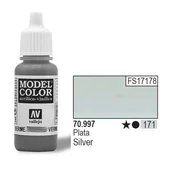 Akcesoria i części modelarskie - Vallejo Farba akrylowa mettalic - Silver nr 70997 (171) / 17ml 70997 - miniaturka - grafika 1