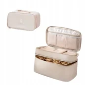 Akcesoria podróżnicze - Organizer na bieliznę Podróżny Przenośny Wodoodporny Lekka kosmetyczka Beż - miniaturka - grafika 1