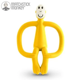 Matchstick Monkey Matchstick Monkey Yellow Gryzak Masujący ze Szczoteczką - Gryzaki dla dzieci - miniaturka - grafika 1