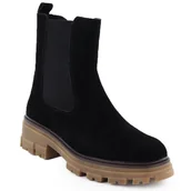 Botki damskie - Skórzane botki damskie sztyblety czarne Sergio Leone TR25733-S - miniaturka - grafika 1