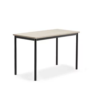 Biurko BORÅS PLUS, 1200x600x760 mm, popielaty laminat, antracyt - Meble do szkół i przedszkoli - miniaturka - grafika 1