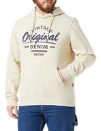 Bluzy męskie - Blend Męska bluza z kapturem z kapturem, 141107/Oyster Gray, M - miniaturka - grafika 1