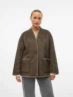Kurtki damskie - Vero Moda Kurtka "VMLIVA w kolorze brązowym ze skóry syntetycznej - miniaturka - grafika 1