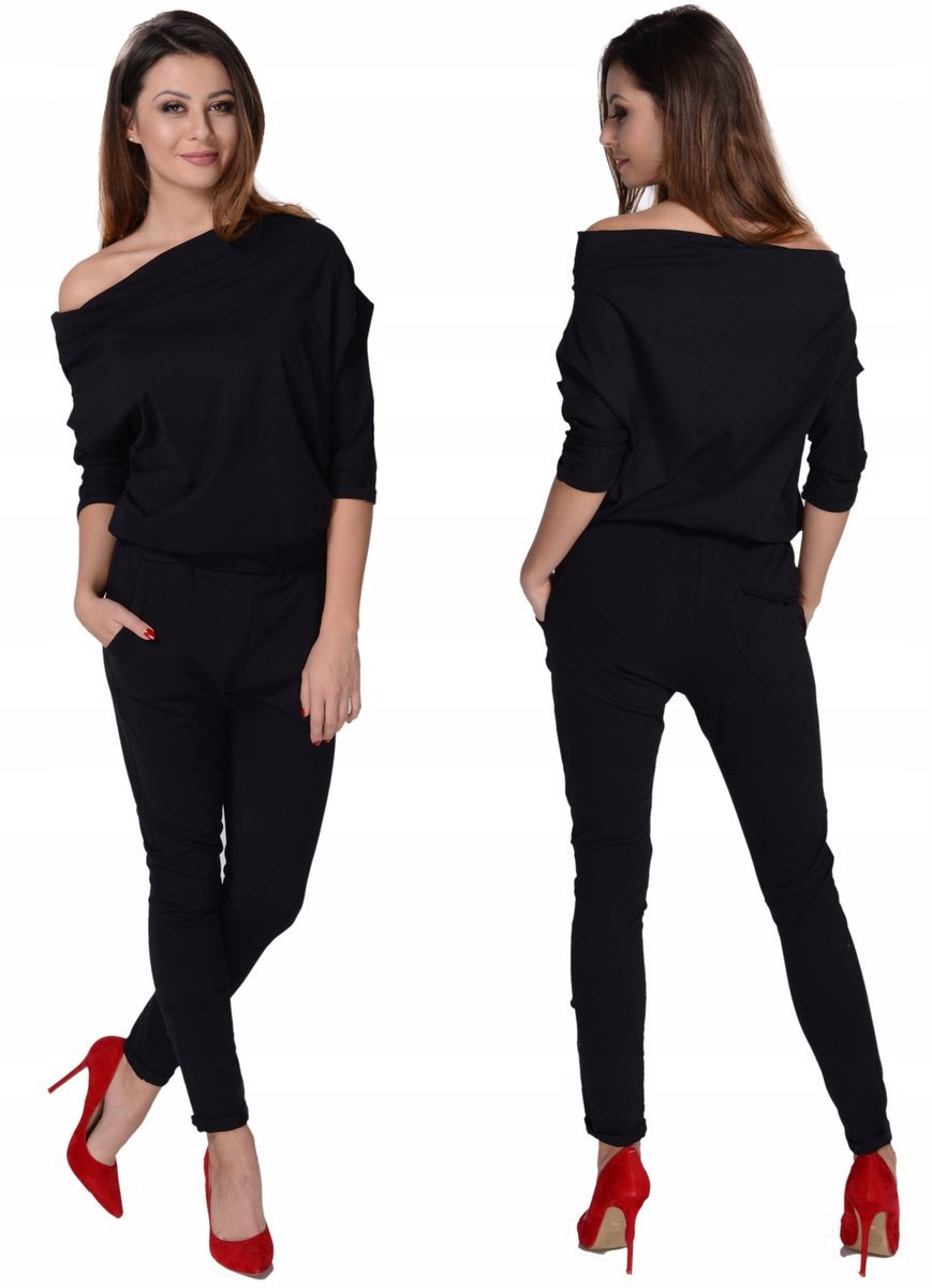 Komfortowy DAMSKI KOMBINEZON Czarny S/36