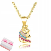 Biżuteria dla dzieci - NASZYJNIK ZŁOTY 925 Z ZAWIESZKĄ DLA DZIEWCZYNKI - SERDUSZKO - miniaturka - grafika 1