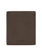 Portfele - Calvin Klein Duży Portfel Męski Micropebble Comp Trifold W Coin LV04D1034G Brązowy - miniaturka - grafika 1