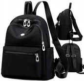 Plecaki - Plecak Czarny wodoodporny Pikowany damski Pojemny - miniaturka - grafika 1