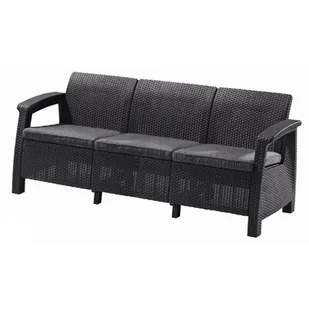 Sofa ogrodowa KETER Cofru Love Seat 3 osobowa Grafitowy - Sofy ogrodowe - miniaturka - grafika 1
