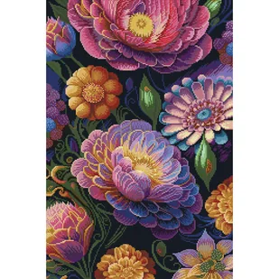 Haft krzyżykowy - Zestaw do haftu - Różnorodność kwiatów - Pasmanteria - miniaturka - grafika 1