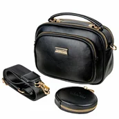 Torebki damskie - Torebka damska listonoszka czarna z saszetką VERONA Captain Mike - miniaturka - grafika 1