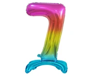 Balony i akcesoria - Godan Balon foliowy cyfra 7 tęczowa - 74 cm BC-AST7 - miniaturka - grafika 1