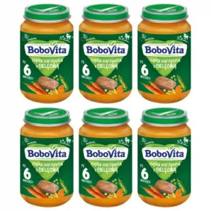 BoboVita Zupka warzywna z cielęciną po 6 miesiącu zgrzewka 6 x 190 g - Dania dla dzieci - miniaturka - grafika 1