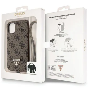 Etui Guess GUHCN61P4TDSCPW na iPhone 11 / Xr - brązowe Crossbody 4G Metal Logo - Etui i futerały do telefonów - miniaturka - grafika 9