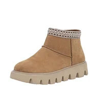 Kozaki damskie - Rieker Damskie W2074 krótkie kozaki, brązowe, 39 EU, brązowy, 39 EU - miniaturka - grafika 1