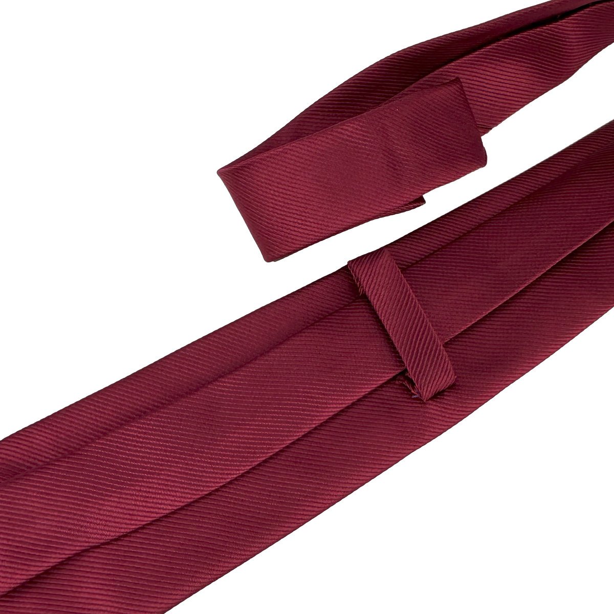 Elegancki krawat męski klasyczny bordowy gładki lekko błyszczący modny
