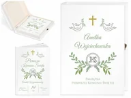 Pamiątka Pierwszej Komunii Świętej - Murrano Biblia Dla Dzieci Z Twoim Nadrukiem I Drewnianym Etui Pierwsza KZ-BIB-M_DRO-UV-004 - miniaturka - grafika 1