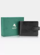 Portfele - Visconti Portfel Męski Skórzany Henry AT-72 RFID Czarny + Granatowy - miniaturka - grafika 1