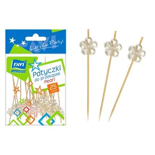 Patyczki do przekąsek PEARL 25 sztuk 9 cm - Naczynia i sztućce jednorazowe - miniaturka - grafika 1