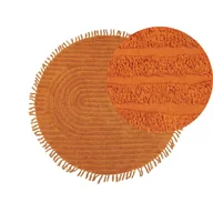 Dywany - Dywan okrągły bawełniany ø 140 cm pomarańczowy HALFETI - miniaturka - grafika 1