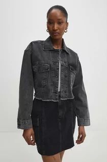 Kurtki damskie - Answear Lab kurtka jeansowa damska kolor czarny przejściowa oversize - grafika 1