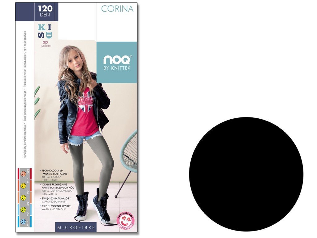 Rajstopy Dla Dziecka Z Mikrofibry 120 Den 152-158 Nero