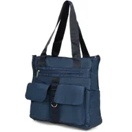 Torebki damskie - Granatowa damska torebka Beltimore lekka duża A4 J31 granatowy - miniaturka - grafika 1