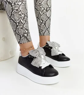 Czarne sneakersy na wysokiej platformie Rensje-39 - Sneakersy damskie - miniaturka - grafika 1