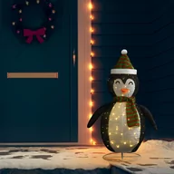 Oświetlenie świąteczne - vidaXL vidaXL Dekoracja świąteczna pingwin z LED luksusowa tkanina 120 cm 328502 - miniaturka - grafika 1