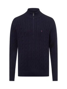Tommy Hilfiger Męski sweter Mężczyźni Bawełna niebieski jednolity, M - Swetry męskie - miniaturka - grafika 1