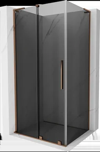 Mexen Velar L kabina prysznicowa rozsuwana 100x70 cm, grafit, różowe złoto - 871-100-070-43-60 - Kabiny prysznicowe - miniaturka - grafika 1