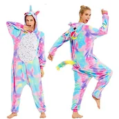 Stroje karnawałowe - Piżama Onesie, Kigurumi - Lazurowy Jednorożec S: 145 - 155cm - miniaturka - grafika 1