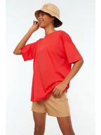 Koszulki i topy damskie - trendyol Koszulka w kolorze czerwonym - miniaturka - grafika 1