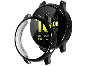 Alogy Etui silikonowe case do Galaxy Watch Active 2 44mm Czarne + 4x 3MK Folia ochronna - Akcesoria do smartwatchy - miniaturka - grafika 2