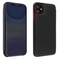 Etui i futerały do telefonów - Etui z klapką, lustrzane etui do Apple iPhone 11, stojące etui – czarne - miniaturka - grafika 1