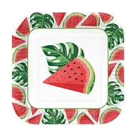 Naczynia i sztućce jednorazowe - Talerze papierowe kwadratowe 23 cm Tasty Watermelons Eco 10 szt. - miniaturka - grafika 1