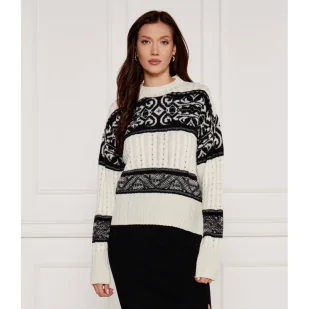 BOSS Sweter | Regular Fit | z dodatkiem wełny - Swetry damskie - miniaturka - grafika 1