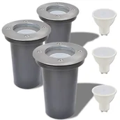 Lampy ogrodowe - vidaXL vidaXL Lampy najazdowe LED 3 szt. okrągłe - miniaturka - grafika 1