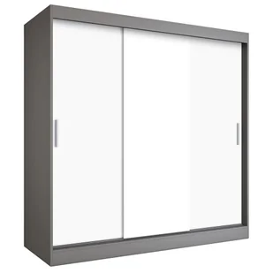 Szafa przesuwna 200 cm antracyt + biały P4-L32 - Szafy - miniaturka - grafika 1