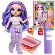 Lalki dla dziewczynek - Rainbow High Junior Piżama Party Violet Willow Lalka + Akcesoria - miniaturka - grafika 1