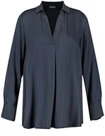 Bluzki damskie - Samoon Damska bluzka 160027-21033, granatowa, 56 (DE) - miniaturka - grafika 1