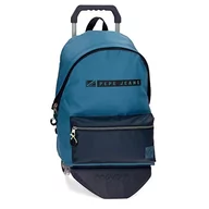 Plecaki szkolne i tornistry - Pepe Jeans Duncan plecak szkolny z wózkiem, niebieski, 31 x 44 x 17,5 cm, poliester, 21,12 l - miniaturka - grafika 1