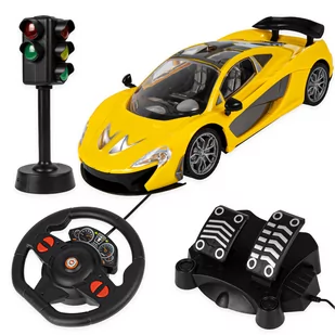 Samochód sterowany auto RC pilot kierownica pedały - Samochody i pojazdy dla dzieci - miniaturka - grafika 1