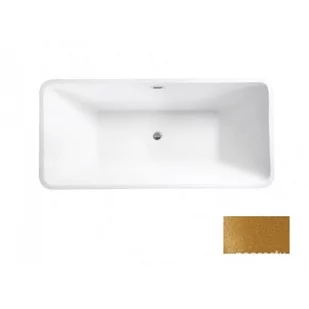 Besco WA-160-EZC EVITA GLAM złota wanna wolnostojąca maskownica syfonu z przelewem czarna 160 x 80 - Wanny - miniaturka - grafika 2