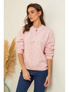 Swetry damskie - Soft Cashmere Sweter w kolorze jasnoróżowym - miniaturka - grafika 1
