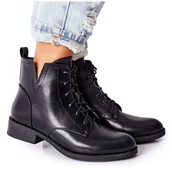 Botki damskie - S.Barski Klasyczne Botki Damskie Sztyblety S. Barski Bello czarne - miniaturka - grafika 1