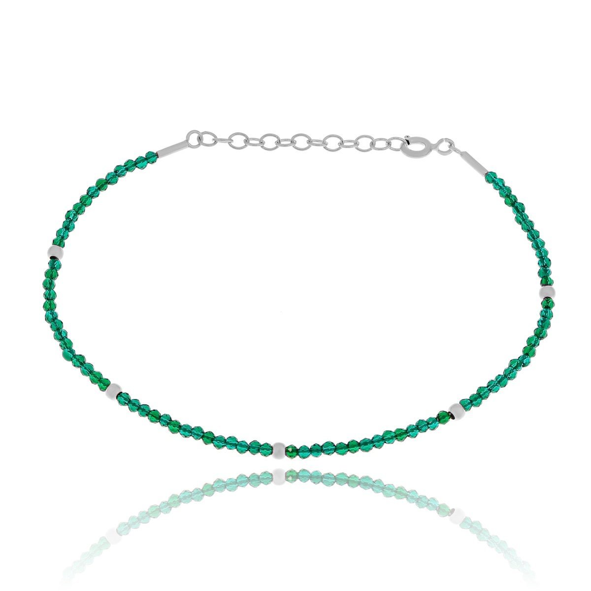 Srebrna bransoletka z kamieniami 17 + 3 cm pr. 925