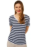 Koszulki i topy damskie - Street One Damska koszulka w paski A317505, granatowa, 42 - miniaturka - grafika 1