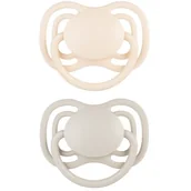 Smoczki uspokajające - Smoczek CANPOL BABIES DentalAir 6-18 m Kremowo-szary (2 sztuki) - miniaturka - grafika 1