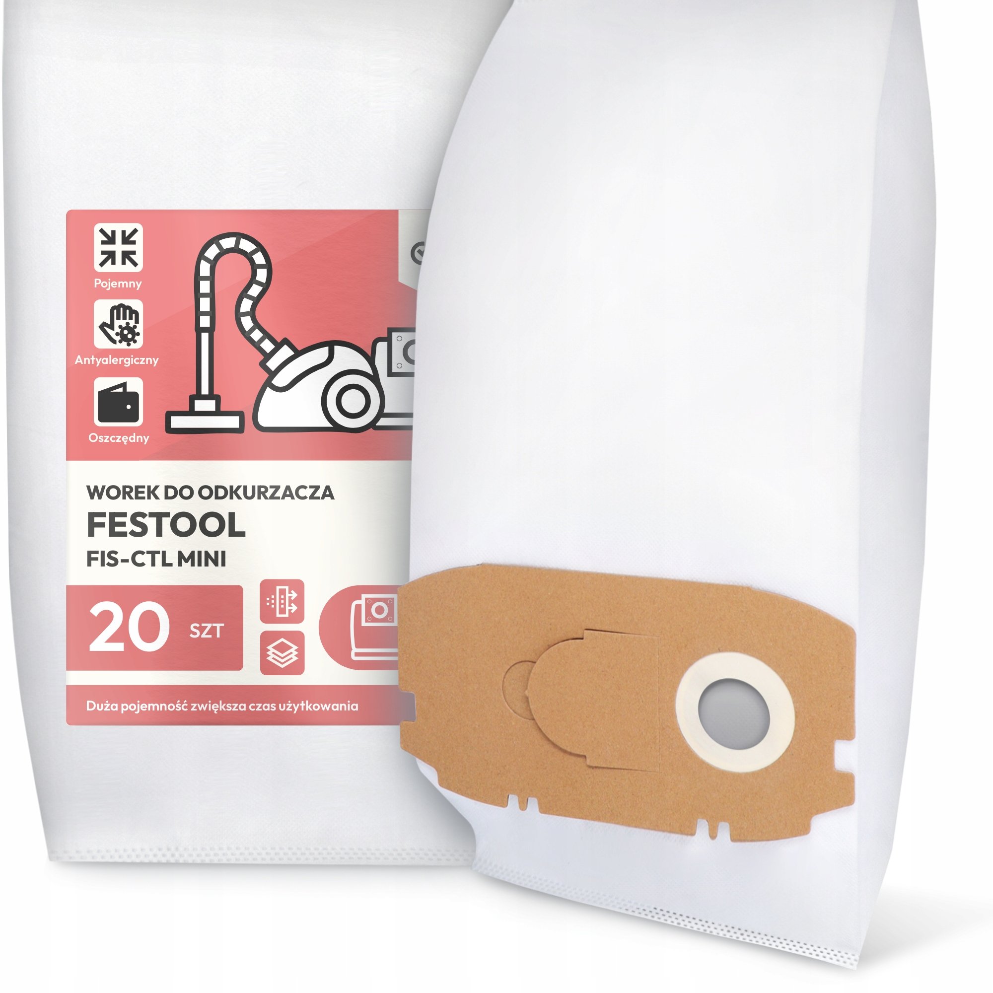 20x Worek do Odkurzacza Festool Fis-ctl Mini Flizelinowy Duży Worki G9-W