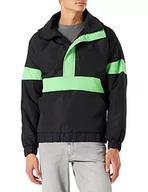 Kurtki męskie - Urban Classics Kurtka męska Windbreaker Neon-Mix Pull-Over przejściowa, wielokolorowy (Black/Neon Green 01191), S - miniaturka - grafika 1